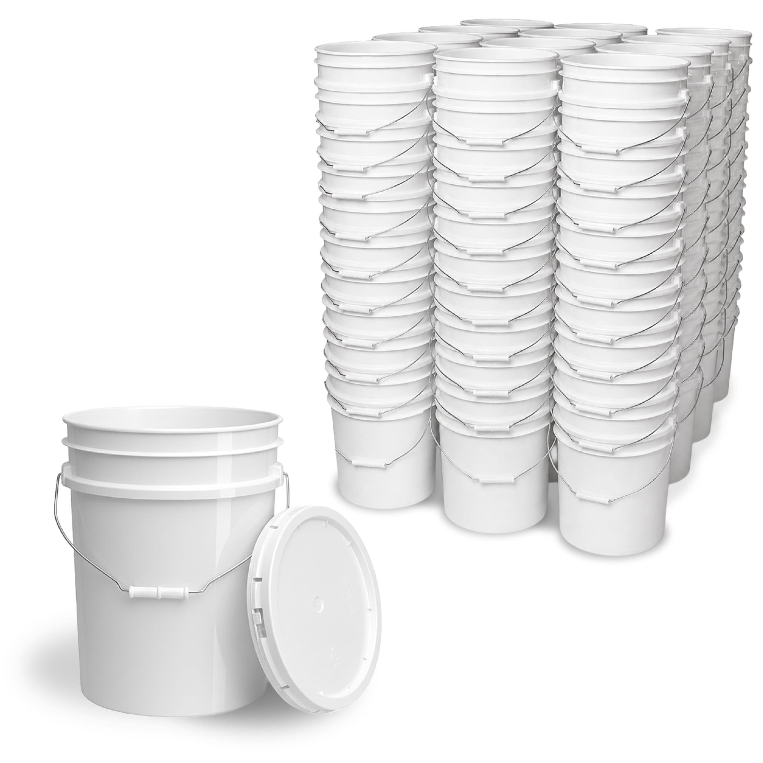 ePackageSupply 5 Gallon Bucket - Food Grade w/Lid BPA-Free,120 Pack -White