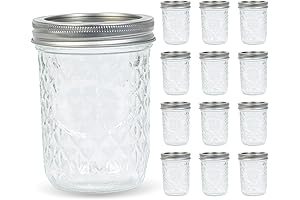 12 Pack Canning Jars for Freshness