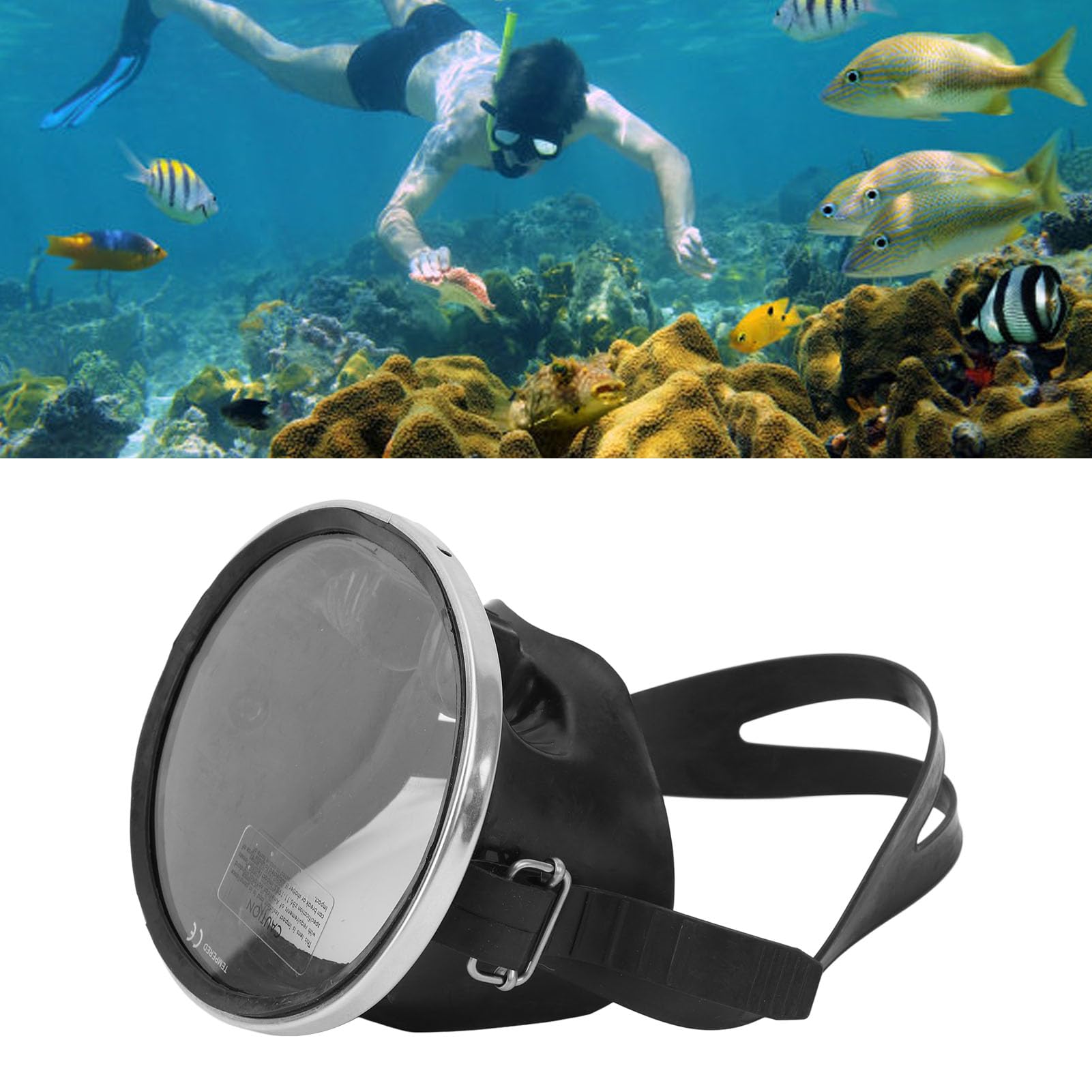 Hochauflösende Taucherbrille mit Gehärtetem Glas Zum Schwimmen für Erwachsene, Antibeschlaggläser mit Großem Sichtfeld