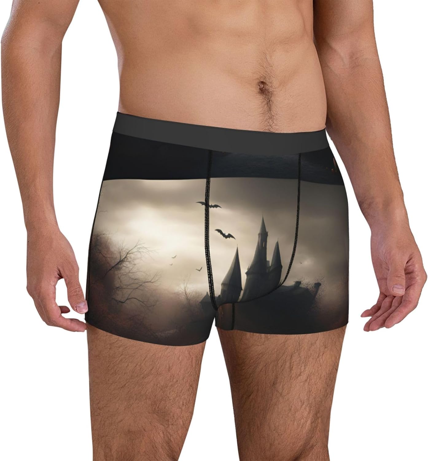 Halloween Horror Print Men'S Boxer Briefs, Breathable Comfortable Mens Underwear With Soft Stretch Fabric