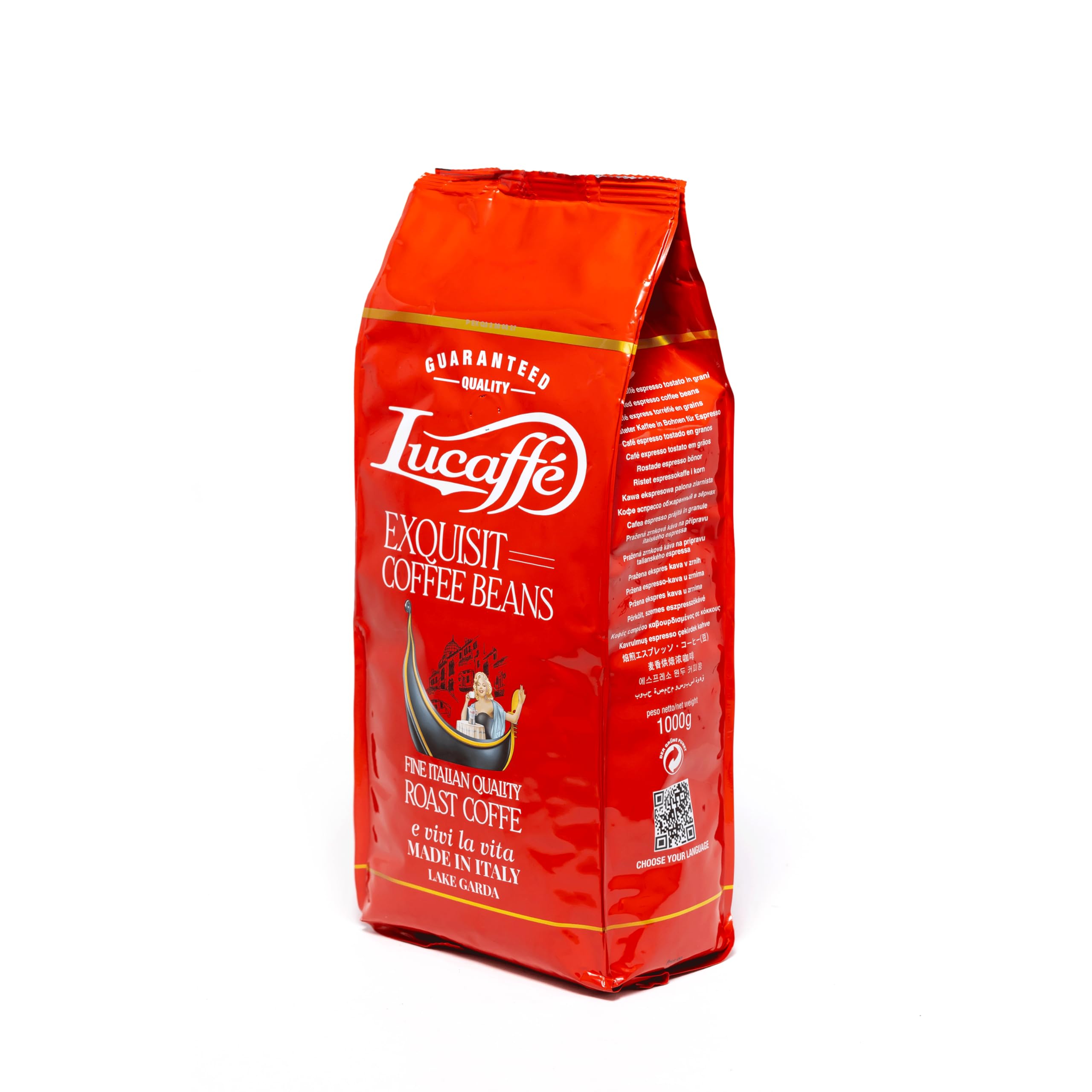 Lucaffè - Caffè in Grani Exquisit 1 Kg | Caffè in Chicchi Interi da macinare per Espresso | Tostatura Media | Gusto Squisito e Aromatico | Aroma Avvolgente