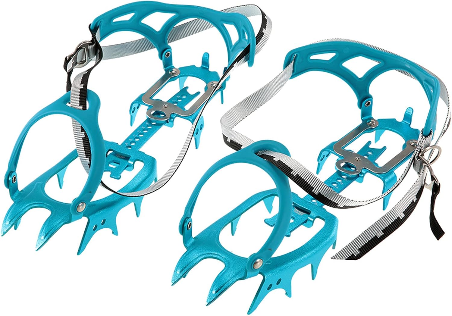 BRS-S3 Ultralight 14 Teeth Aluminium Alloy Bundled Crampons Ice Gripper Outdoor Ice Climbing Kits Crampons for Footwear (Blue)