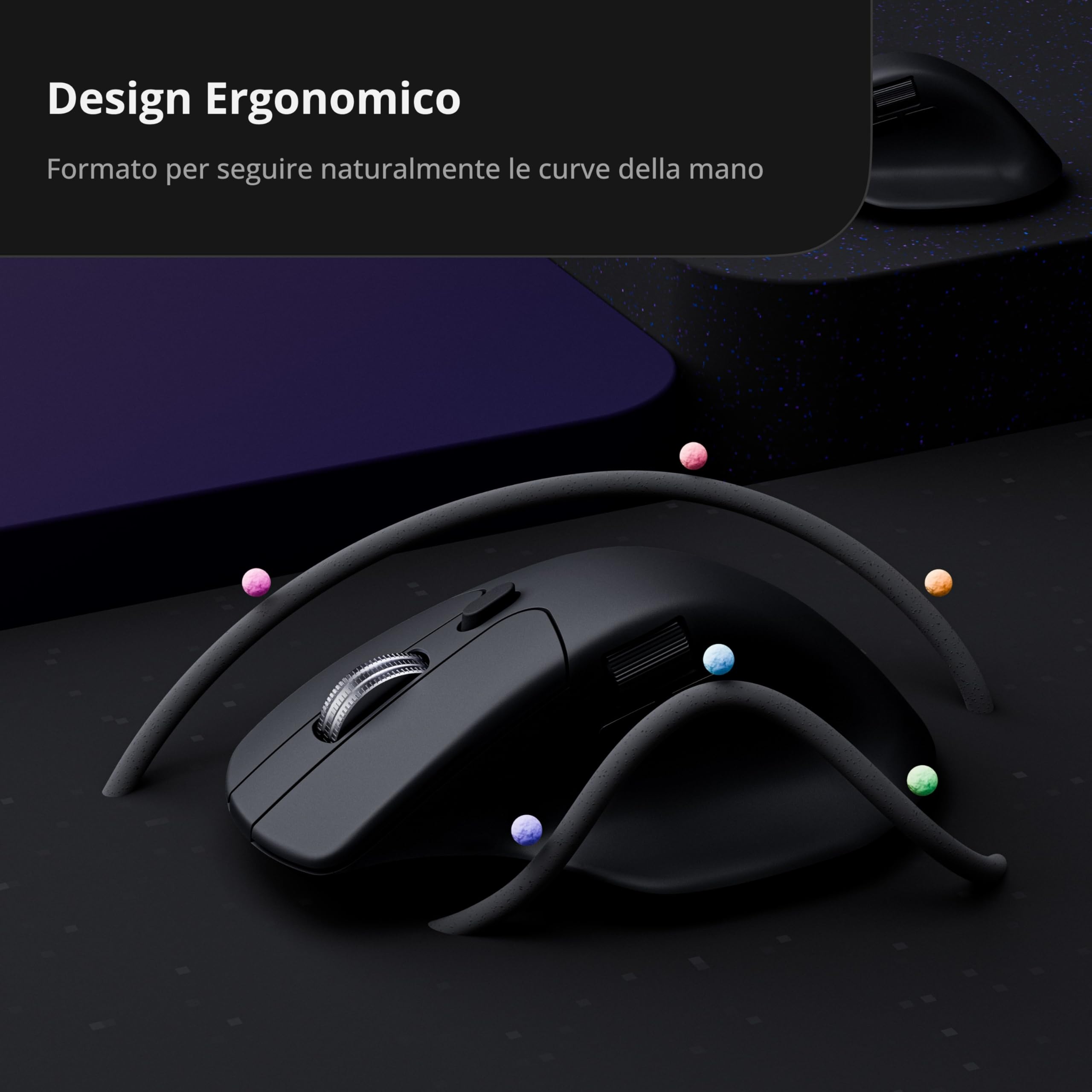 Keychron Mouse da gioco senza fili M6 8000 Hz 2,4 GHz e Bluetooth 5.3, sensore PixArt 3950, 30000 DPI, ruota in metallo, Huano Silent Micro Switch, programmabile con Launcher, per Windows, Mac e Linux