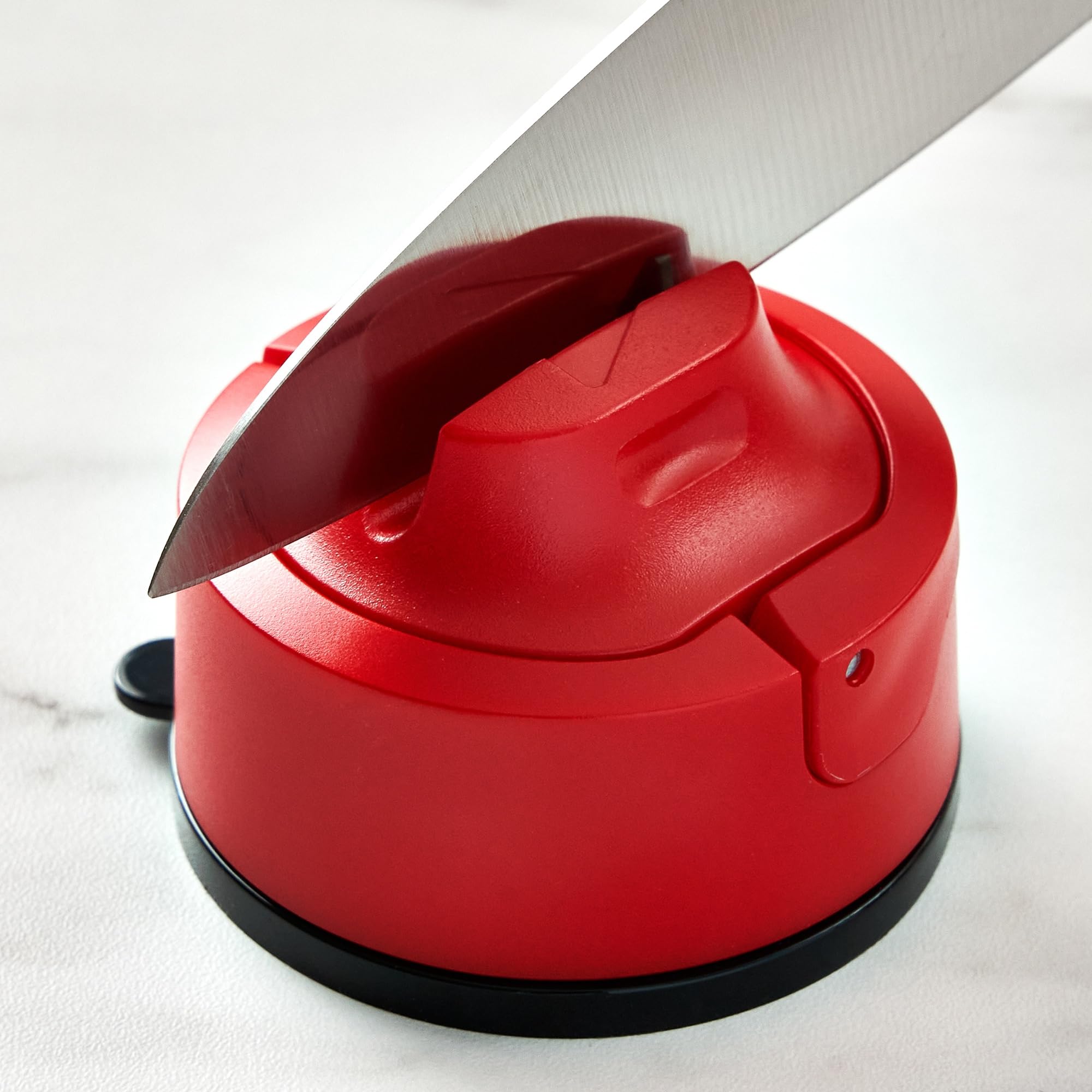 AnySharp Knife Sharpener, Hands-Free Safety, PowerGrip Suction, Safely Sharpens All Kitchen Knives, Ideal for Hardened Steel & Serrated, World's Best, Compact, One Size, Silver — view 74