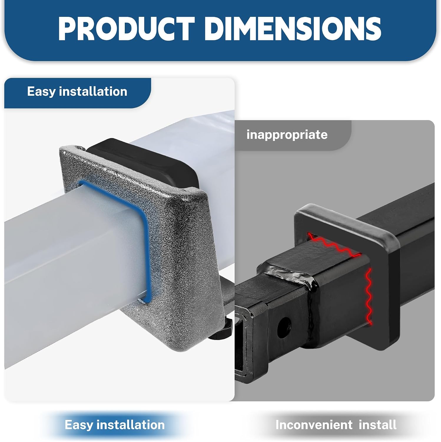 Anti-Rattle Hitch Clamp for 2” Trailer Receiver Hitch, 2 Pads | Reduces Rattle, Vibration Reduction, Rustproof, Corrosion Resistant, Easy Installation