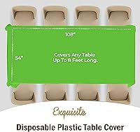 Vista 3 de Exquisite The Case - Manteles desechables de plástico lima para mesas rectangulares a granel, paquete de 48 manteles desechables de plástico