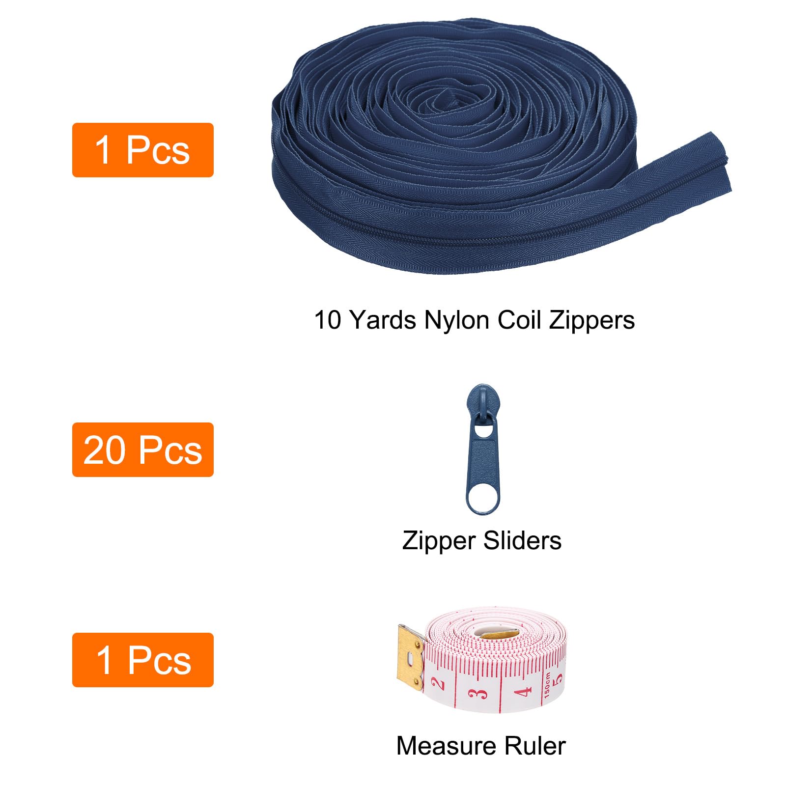 uxcell #3 10 Yards Nylon Coil Zippers - Image 3
