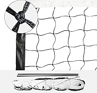 VANCL Professional Heavy Duty Volleyball Net Replacement - 32x3 FT Steel Cable, 4" Mesh for Backyard Beach Court Indoor Outdoor