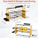 Power Tool Organizer with Charging Station,Wall Mount Heavy-Duty Metal Tool Storage Rack with 8 Drill Holder &6 Outlet Power Strip Utility Racks for Garage Organization,Men Dad Bithday Gifts