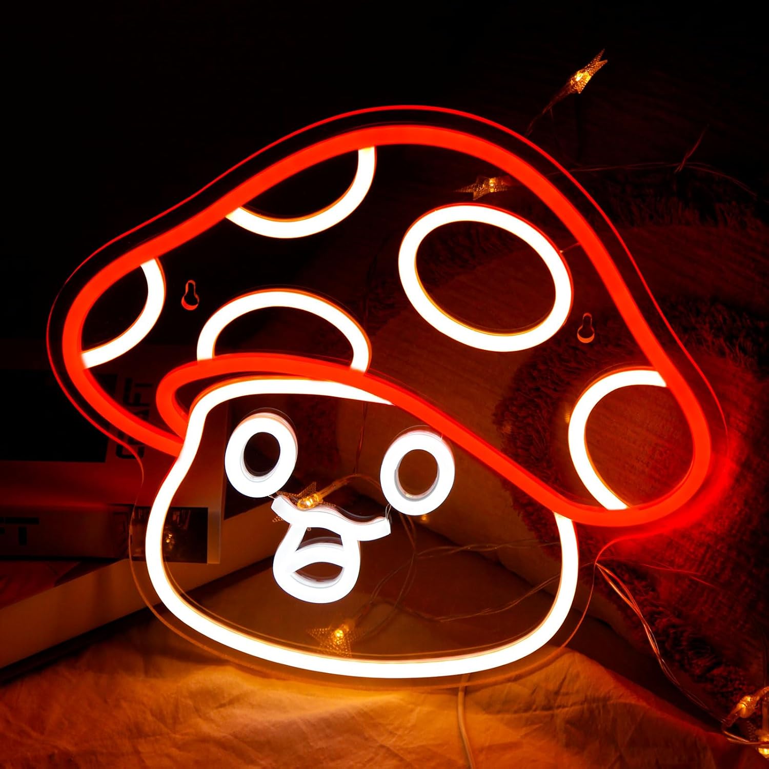 Mushroom Neon Sign for Wall Decor Led Neon Light Sign Mushroom Light Cute Neon Sign for Bedroom Game Room Decor Children Kids Girl Boys Birthday Holiday Gift
