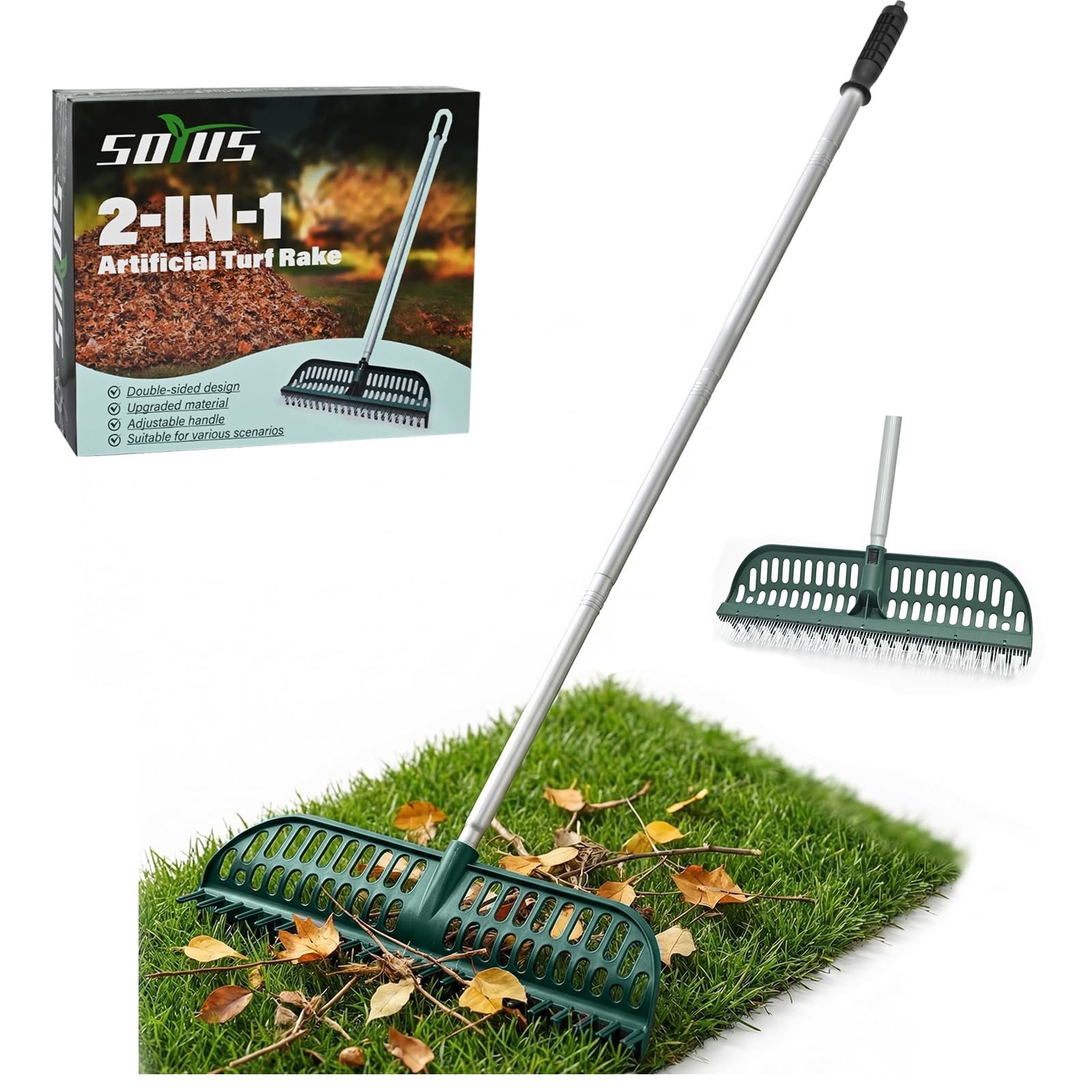 SOYUS 2 in 1 Turf Rake