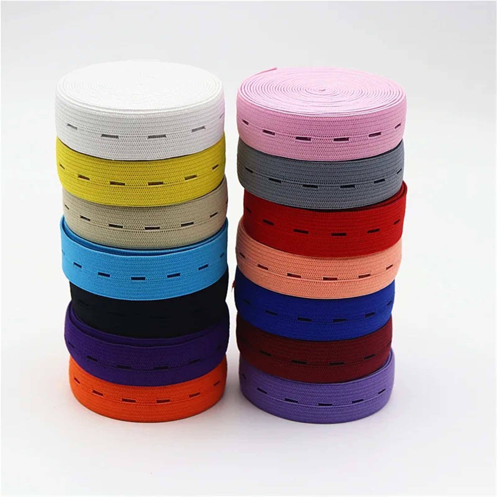 Elástico para coser 10 Uds 5M 18mm Color banda elástica plana blanco y negro 15-30mm perforado, pañal vestido de maternidad accesorios costura artesanal(Yellow 18mm 5m)