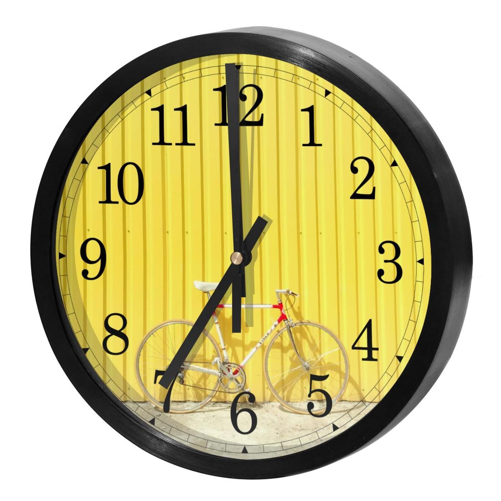 Horloge murale silencieuse à quartz jaune pour décorer et apaiser votre intérieur