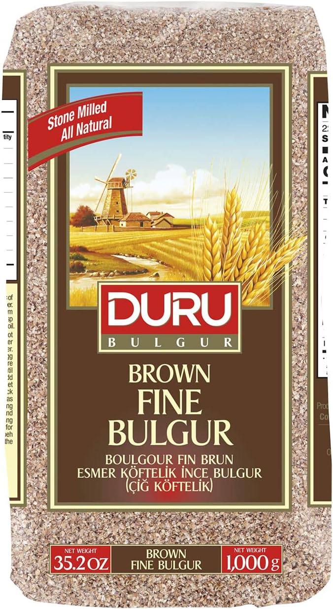 Duru Brown Fine Bulgur, 35.2oz (1000g), Wheat Berries, 100% Natural and Certificated, High Fiber and Protein, Non-GMO, Great for Vegan Recipes, Better than Rice