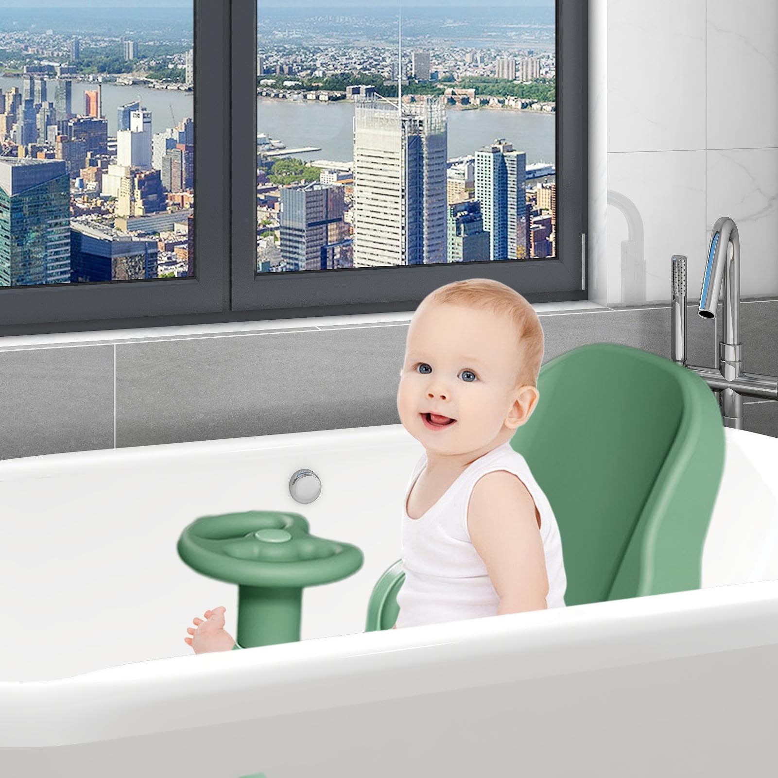 Seggiolino Gonfiabile Per Bambini - Sedia Per Apprendimento E Bagnetto, PVC Sicuro