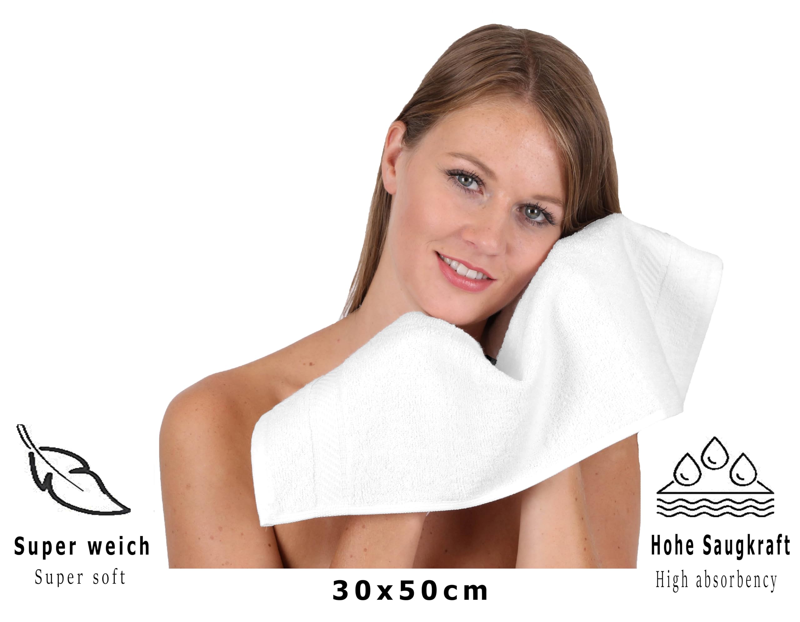 Betz 10-TLG. Handtuch-Set Palermo 100% Baumwolle 6 Handtücher 2 Gästetücher 2 Waschhandschuhe Farbe weiß