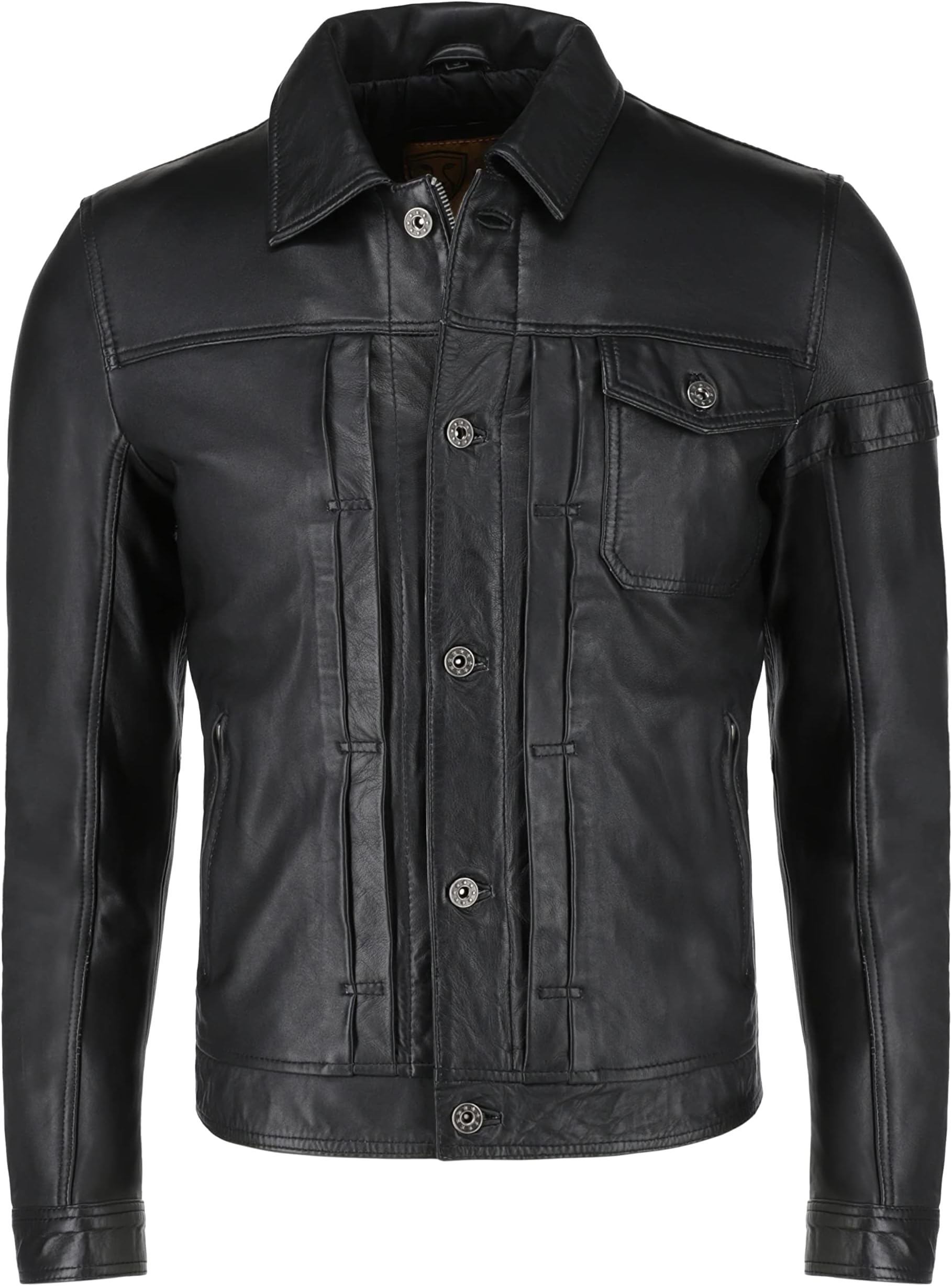 Mens Trucker Real Soft Leather Jacket