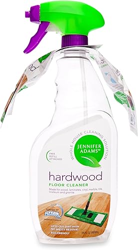 Jennifer Adams Limpiador de pisos de madera dura - Botella vacía de 23 onzas con 2 tabletas - Limpiador de pisos laminados - Limpiador de pisos