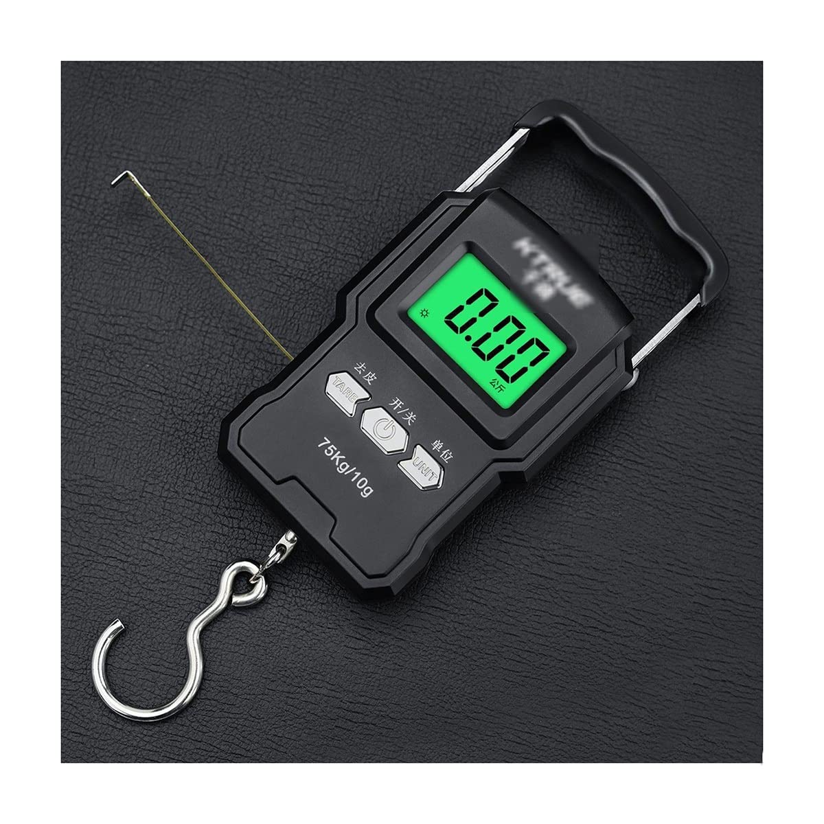 Bilancia elettronica portatile da 75 kg con display a LED Bilancia digitale da gru con metro a nastro da 1 m Scala di aggancio for bagagli Verdura e frutta Bilance