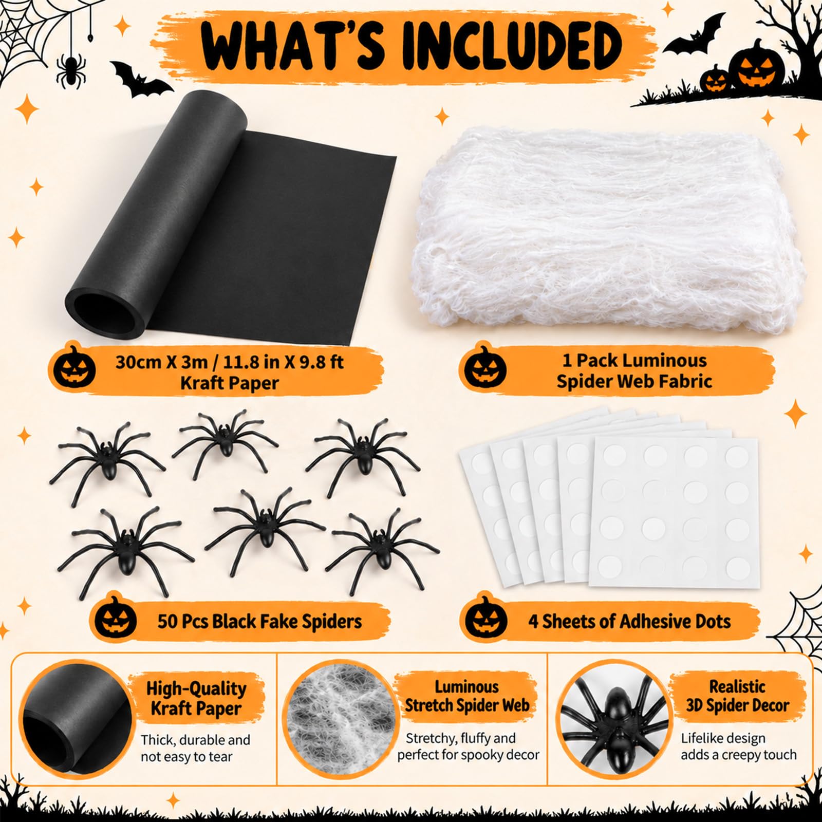 Tableau d'affichage 3D pour Halloween - Décoration phosphorescente en toile