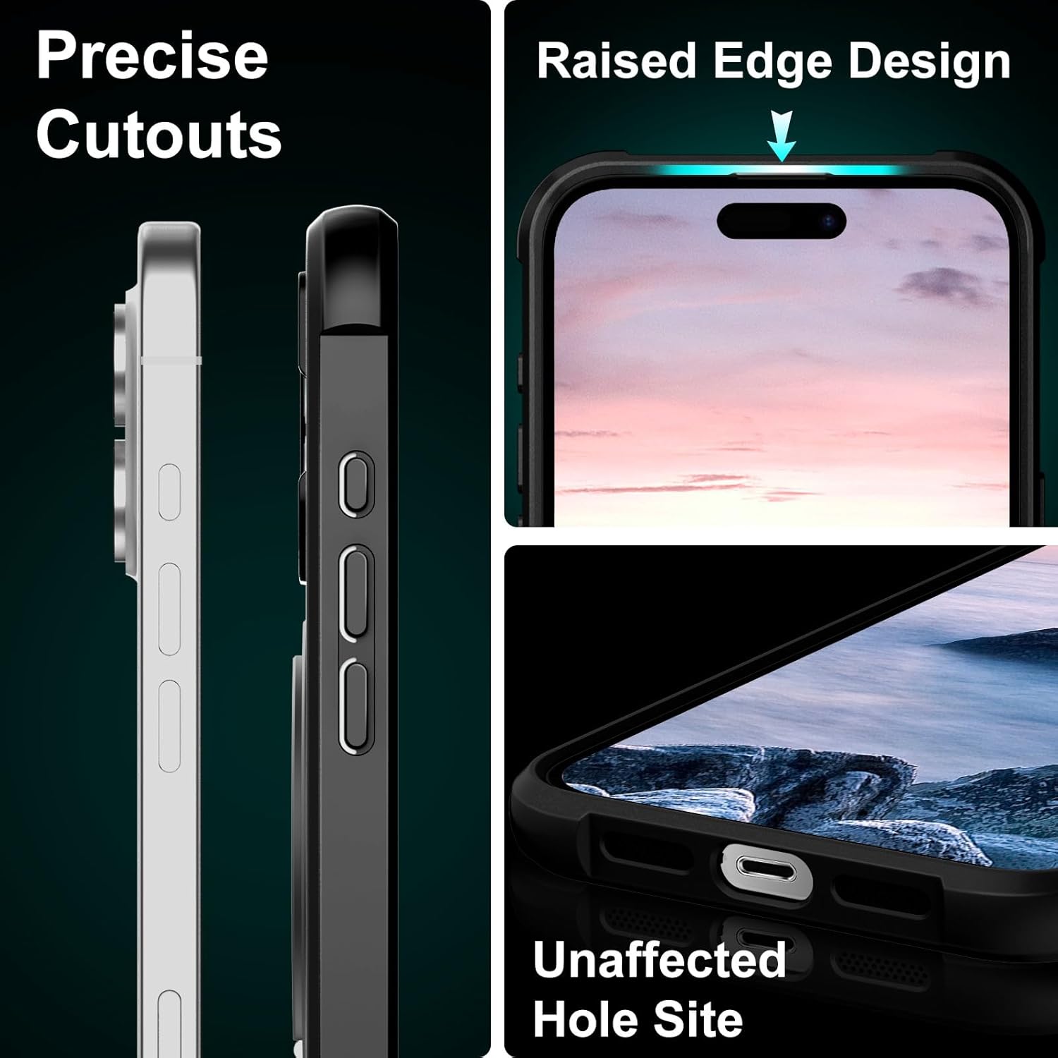 360° Magnetic Swivel Ring for iPhone 16 Plus case, Built-in Metal Stand and Ring Holder, Magsafe Compatible, Military Grade Protection, Shock Resistant - Black