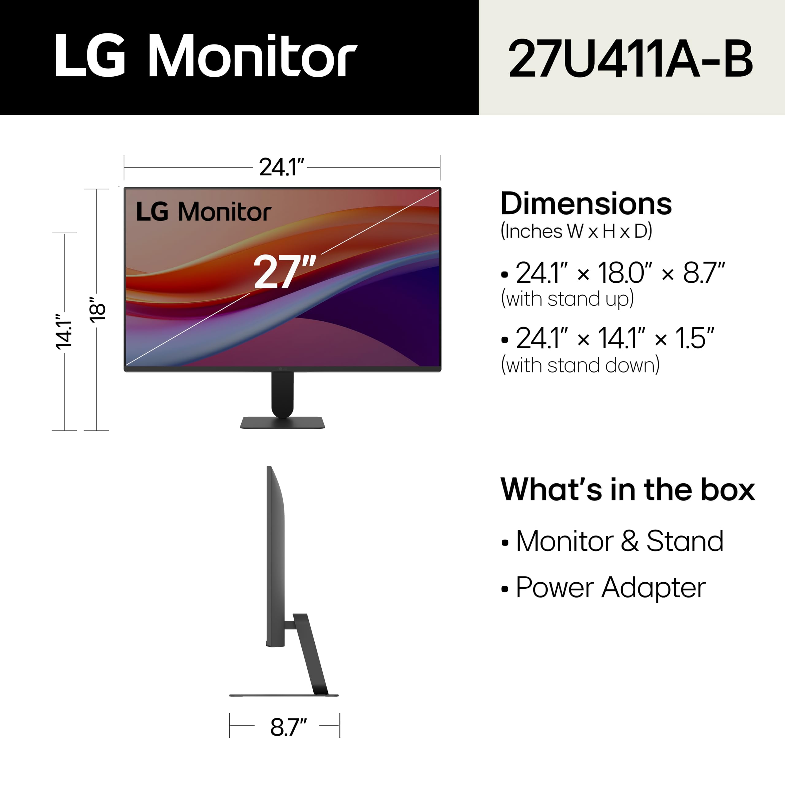 Amazon.co.jp: LG 27U411A-B 27インチ フルHD(1920×1080) IPS パソコン