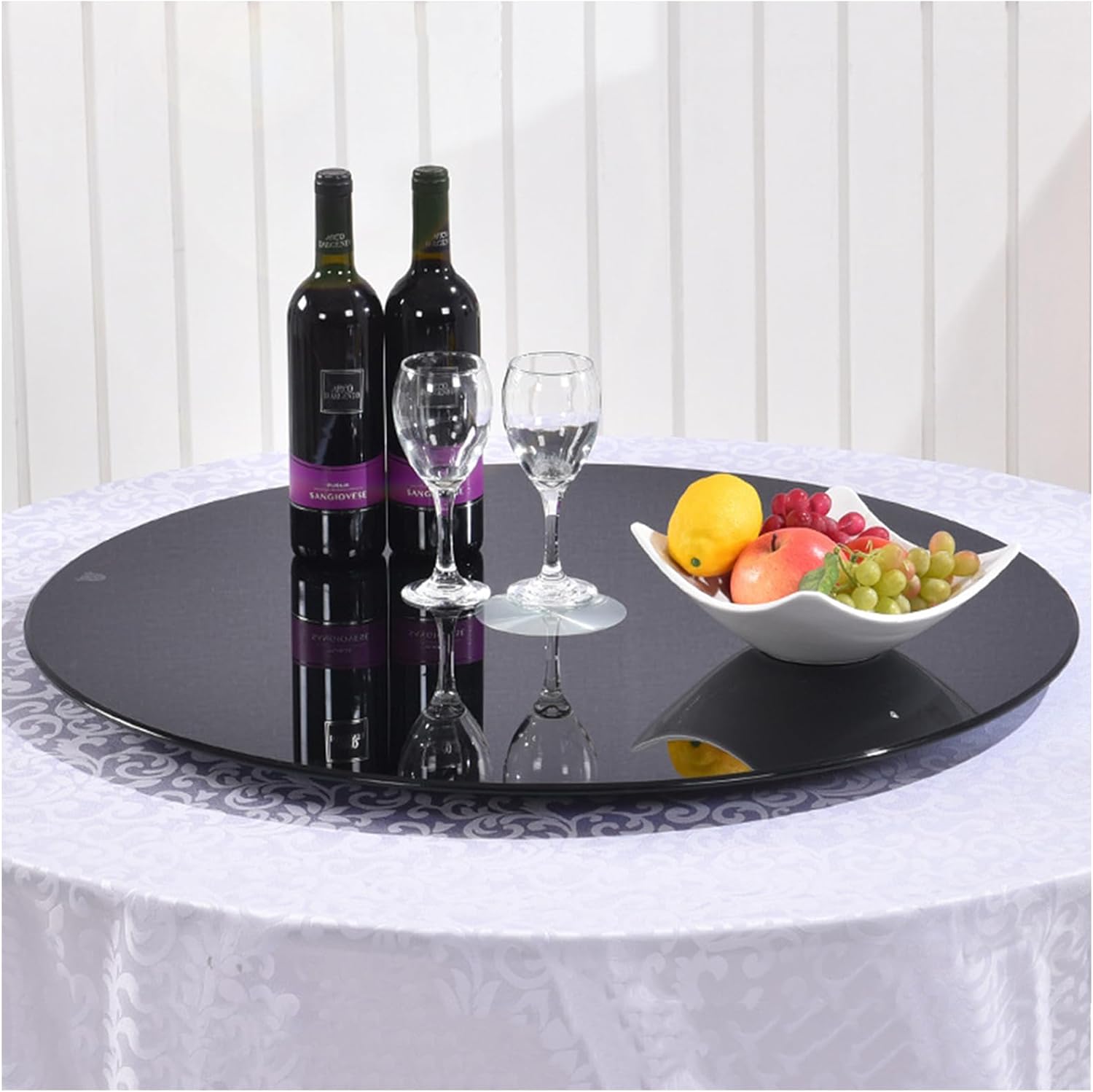Amazon.com - Large Lazy Susan Turntable, Black Tempered Glass Turntable ...