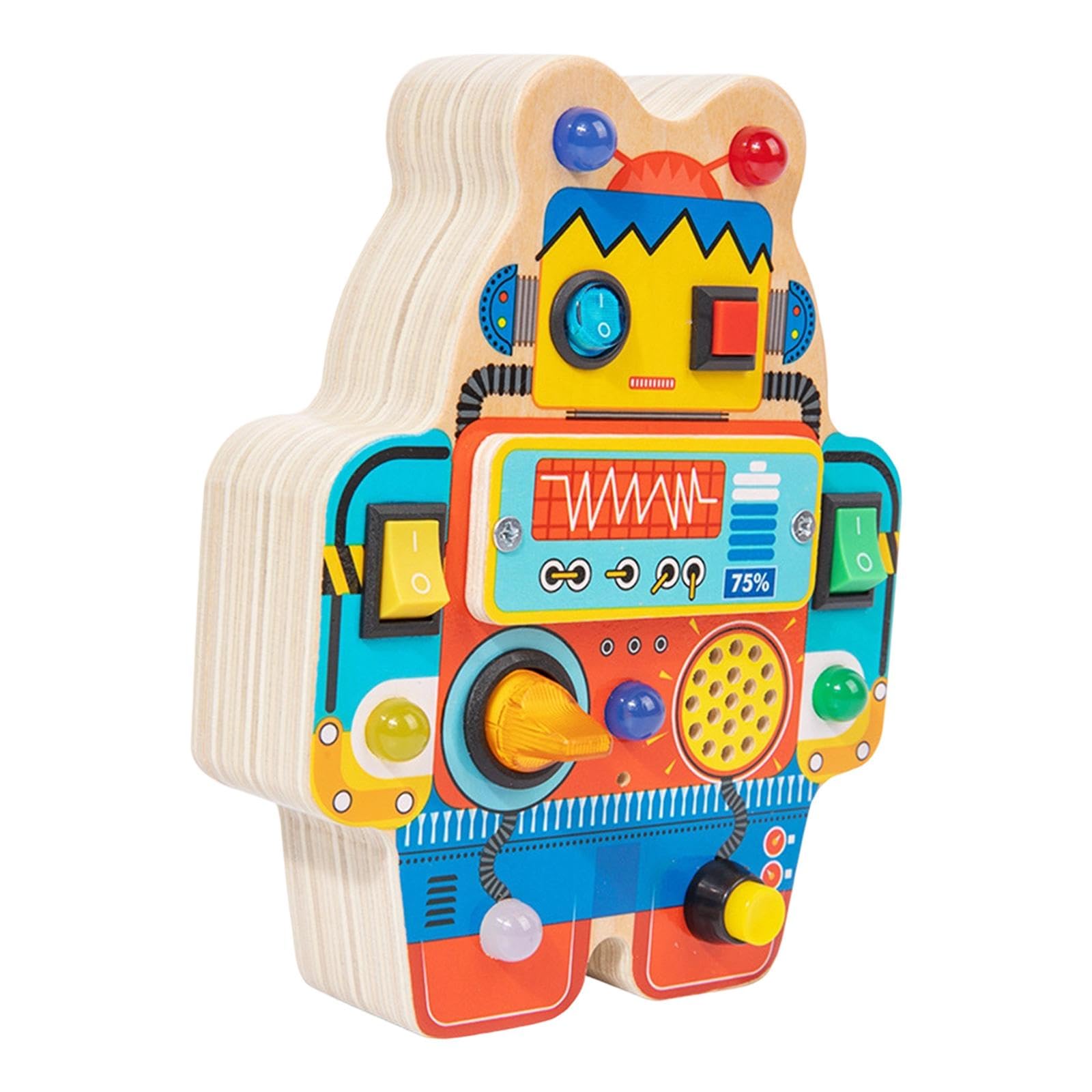 Tablero de Actividades de Juguete con Interruptor, Tablero Sensorial de Madera, Control, Desarrollo de La Motricidad Fina, Apto para Niño