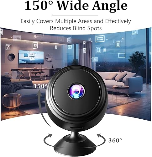 Miniatura 5 de Mini cámara oculta para interiores, 1080P, WiFi, inalámbrica, para mascotas, bebés, seguridad en la oficina, cámara de video con monitor micro