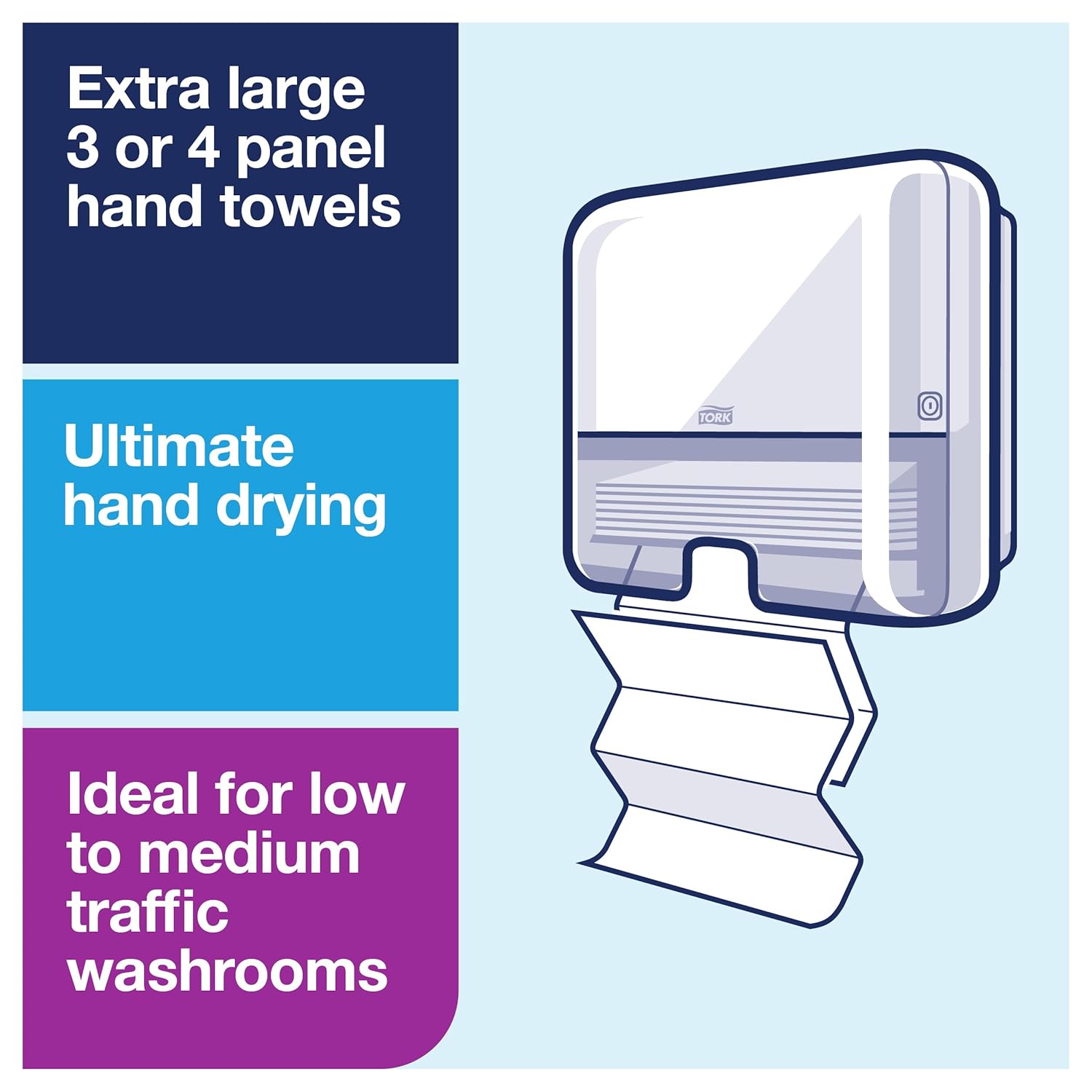 Tork Xpress Mini Multifold Hand Towel Dispenser White H2, One-at-a-Time Dispensing, Elevation Range, 553120