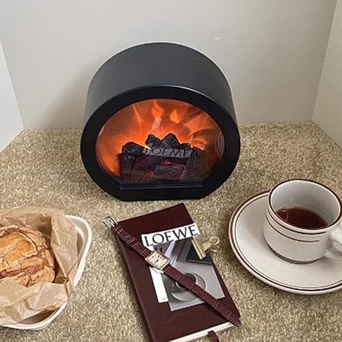 Miniatura 3 de Hilitand Faroles de chimenea, linternas decorativas portátiles recargables por USB, simulación llevada linterna LED sin llama