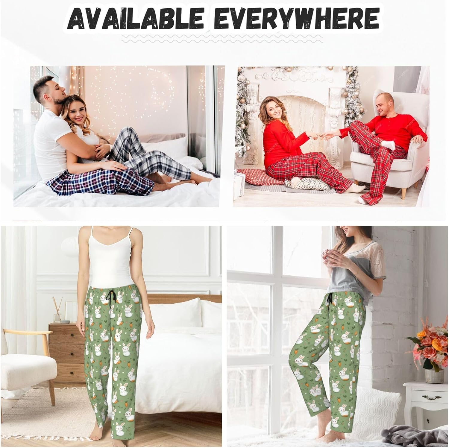 Women Pajama Pants Pjs Bottoms With Pockets Drawstring Sleep Lounge Pants For Women