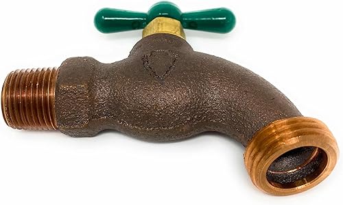 Miniatura 3 de Manguera Bibb Válvula Punta de Flecha Tipo Latón Sillcock 79-115 12" Macho NPT Entrada 34 Manguera de Agua Salida Ideal - Llave de Manguera Nariz 12"