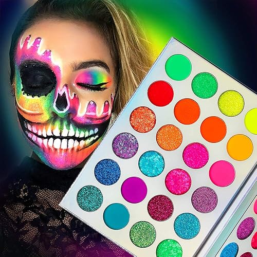 Afflano Neon Makeup Palette Eyeshadow, Glow in the Dark Colorful