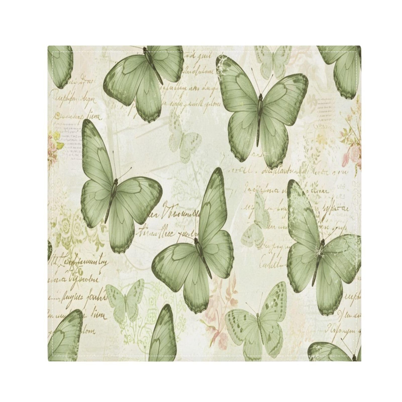 Ttgoth Butterfly Cloth Napkin Set of 6 Washable & Reusable Dinner Napkins for Dining Table, Banquets, Wedding, Party, 50x50 cm