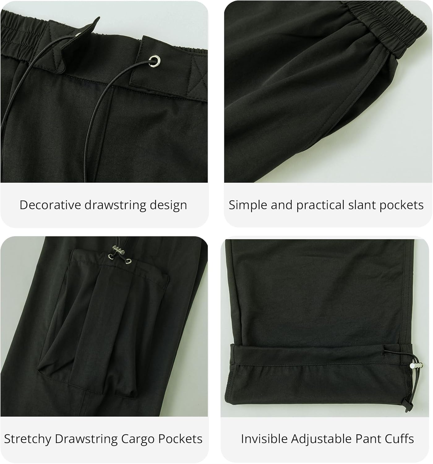 Curipeer Kids Girls Cargo Solid Pants Elastic Girls Stretch Multiple Pockets Long Pants 6-14T - Image 5