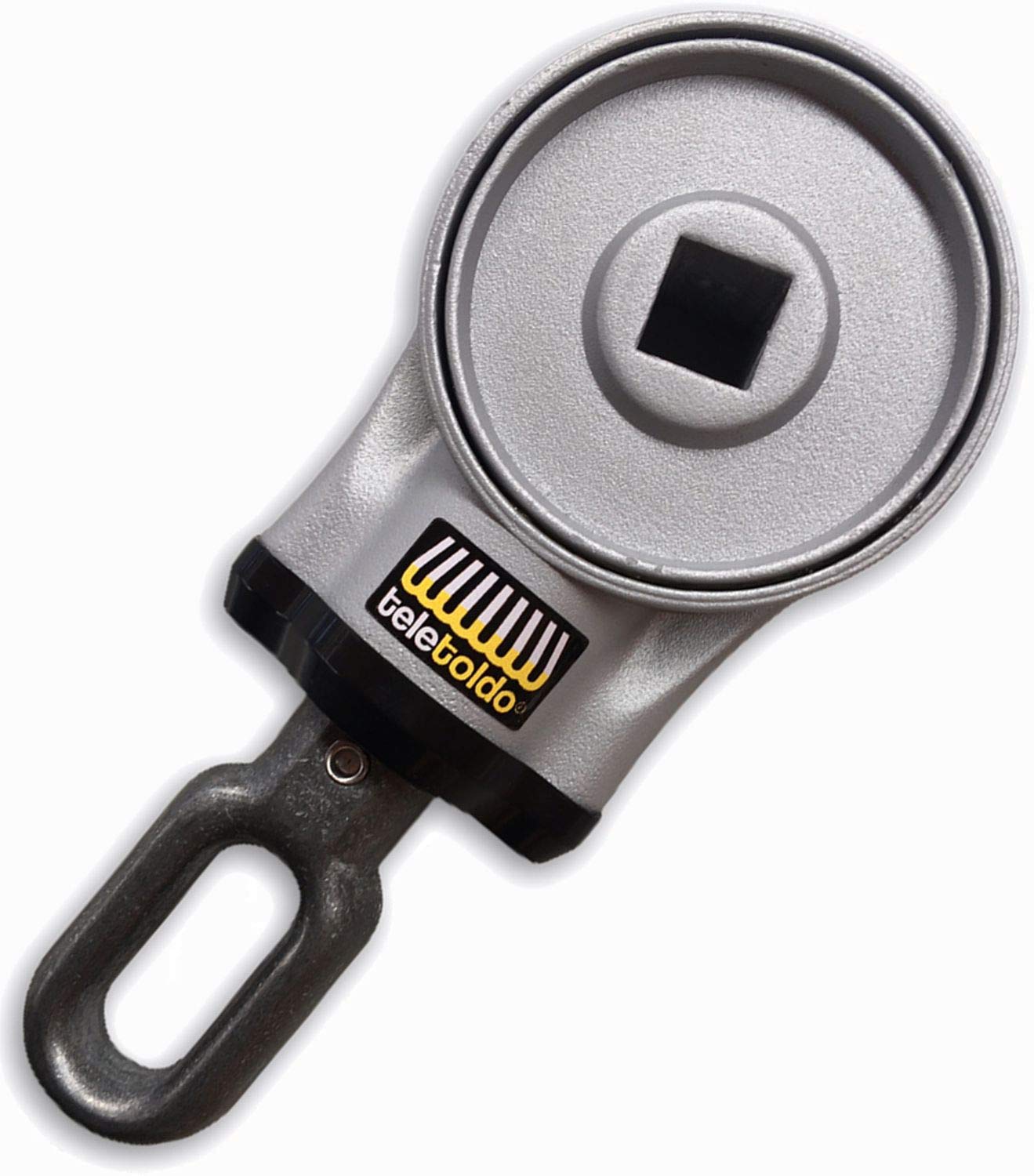 Teletoldo – Máquina de Elevación Redonda para Toldo con Tornillos ● Repuesto Profesional Plata ● Compatible con toldos de balcón y de Brazos a Pared.