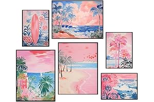 LBARTXY Beach Wall Decor, Aesthetic Summer Prints for Beachy Room Decor