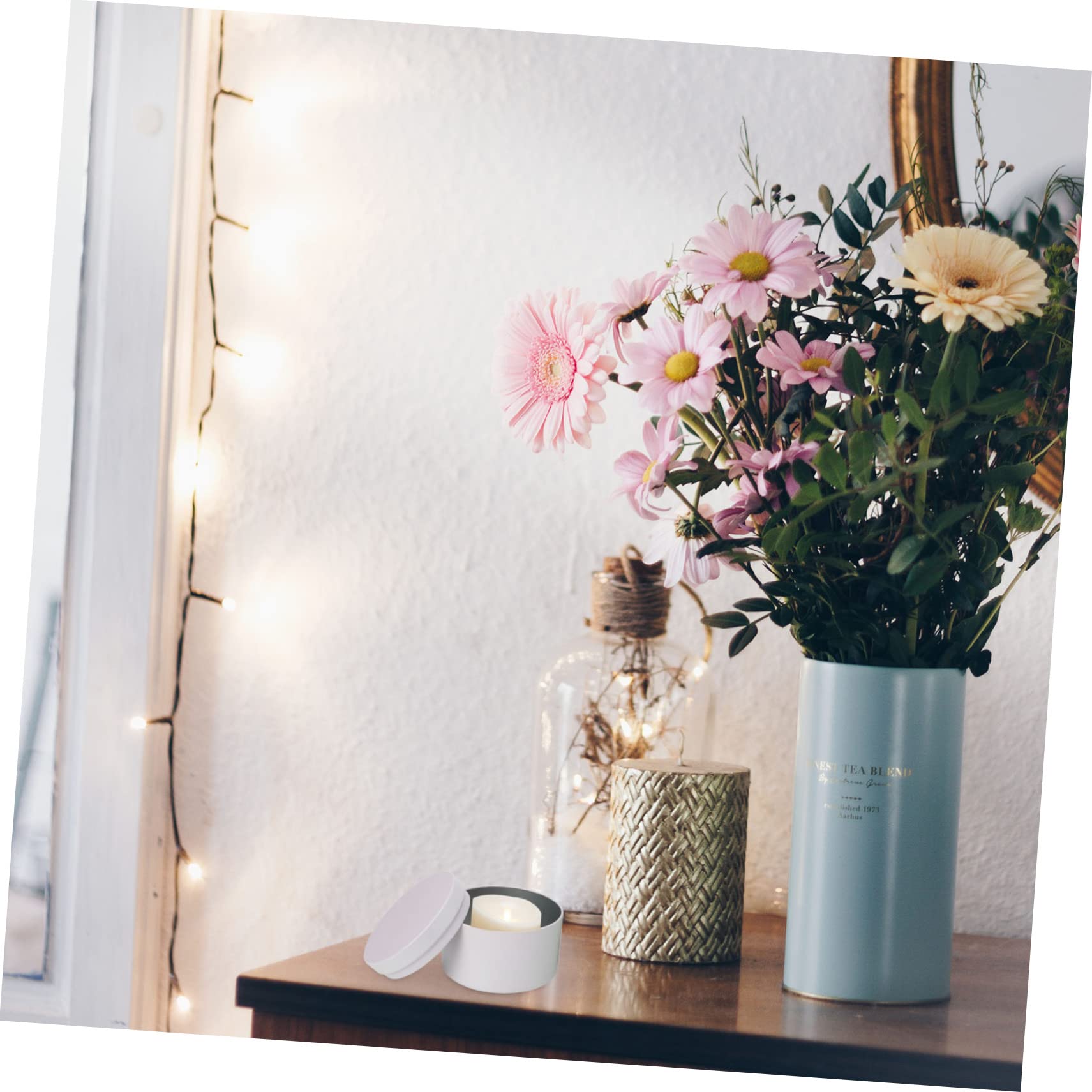 Uonlytech 2pcs Tinplate Candle Tins for Scented Candles Tea Storage Canisters Multi-Purpose Decorative Storage for Snacks and and Stylish Home Decor