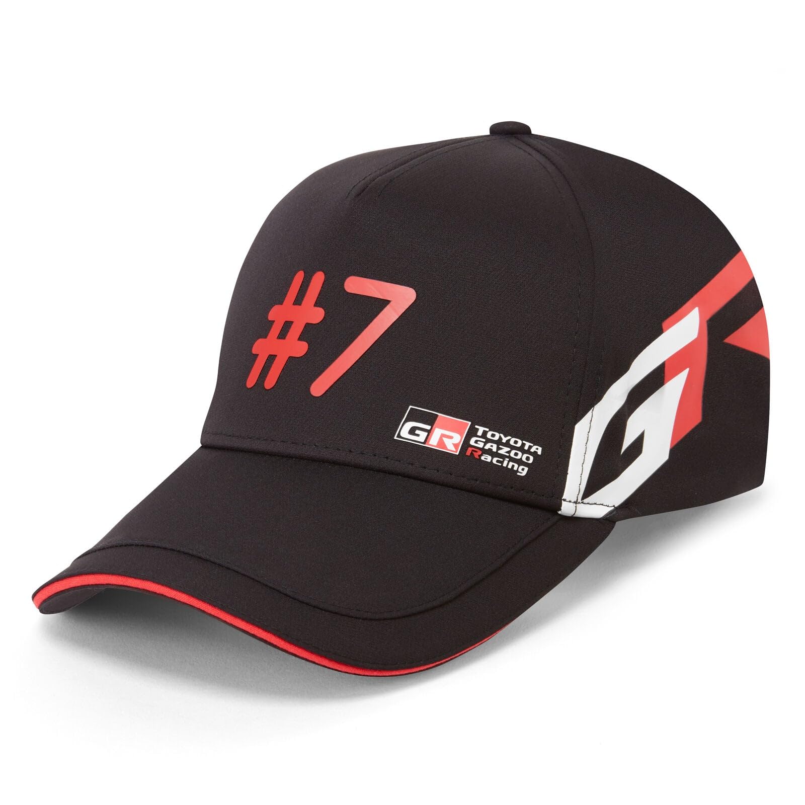 Toyota Gazoo Racing #7 Baseball Cap, Adjustable, Black with Red Accents