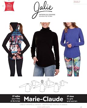 Jalie Ladies & Girls Easy Sewing Pattern 3667 Marie Claude Raglan Sweaters