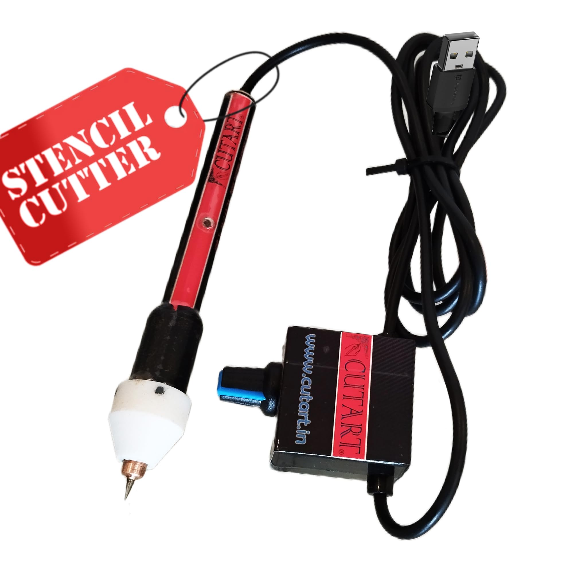 Stencil and Sticker Cutter, Fixed Tip Vinyl OHP Mylar Plastic sheet Fine detail design Cutting Pen