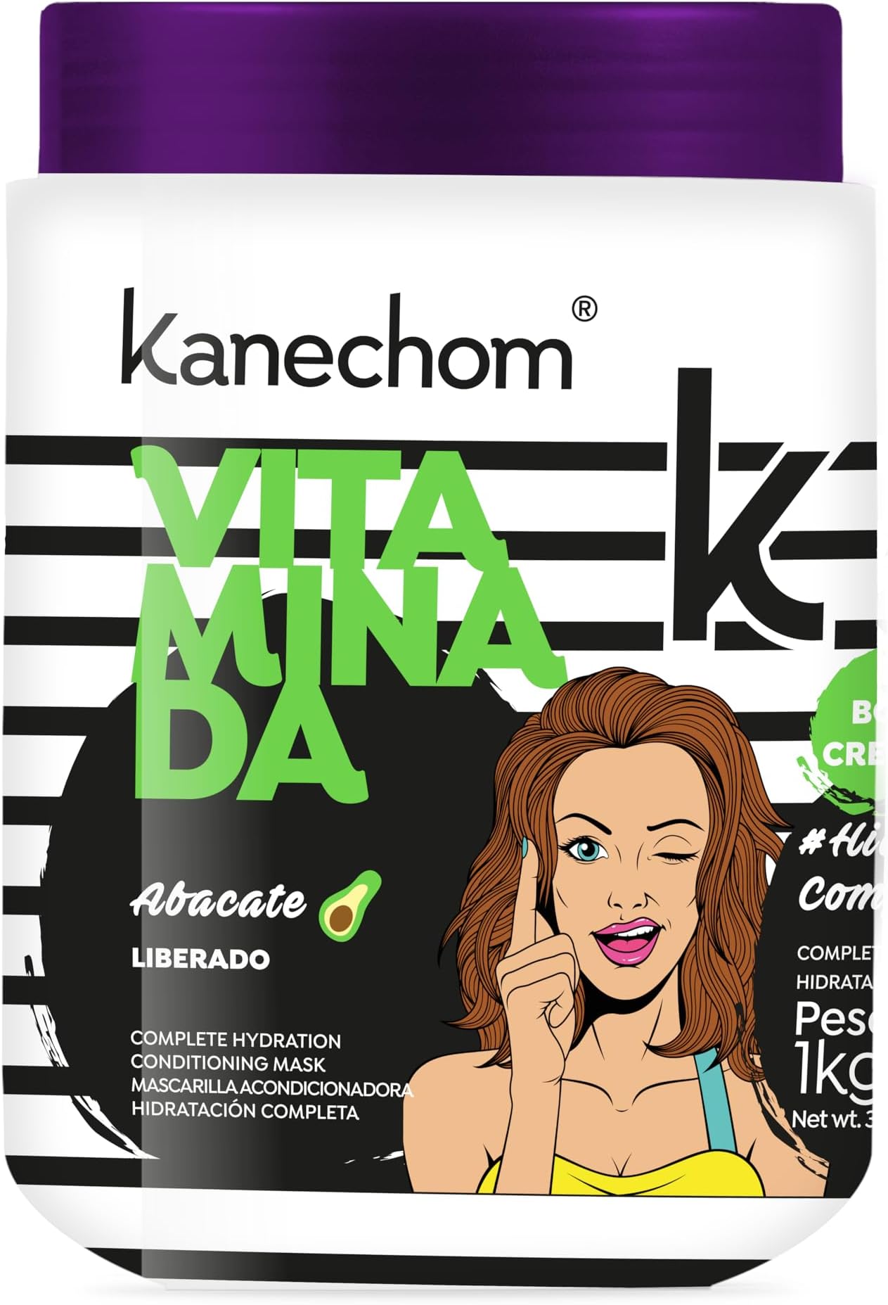 kanechom - Linha Tendencias - Mascara Condicionante Hidratante e Vitaminada Abacate 1000 Gr - (Trends Collection - Vitamin Enhanced Avocado Moisturizing And Conditioning Mascara Net 35.27 Oz