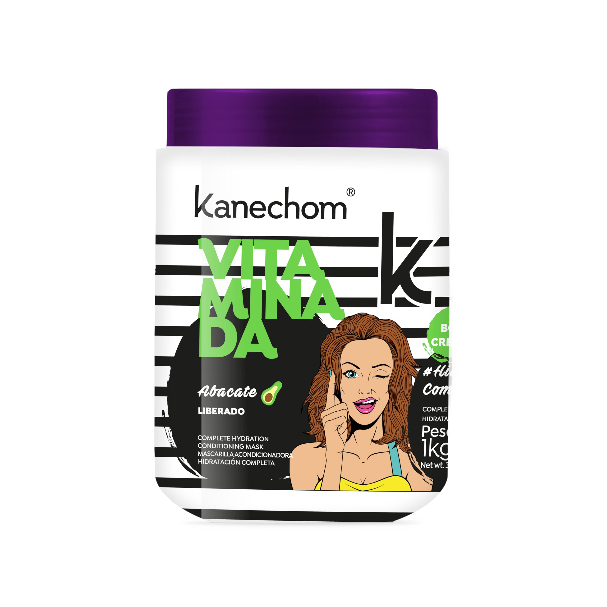 kanechom - Linha Tendencias - Mascara Condicionante Hidratante e Vitaminada Abacate 1000 Gr - (Trends Collection - Vitamin Enhanced Avocado Moisturizing And Conditioning Mascara Net 35.27 Oz