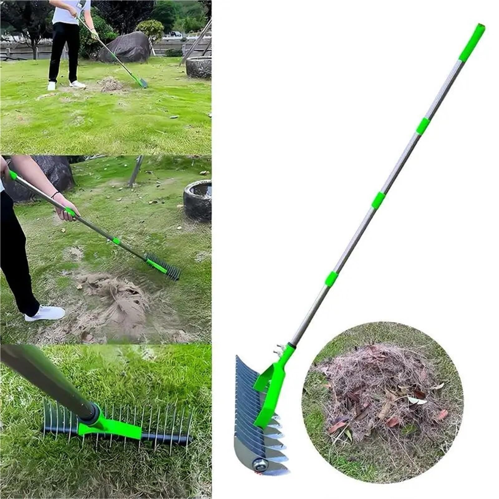 Genérico Rastrillo de jardín Rastrillo de césped Resistente para el Cuidado del césped, Limpiador de césped Muerto, rastrillo de Tierra para jardín, Ideal para jardinería y paisajismo. horticultura