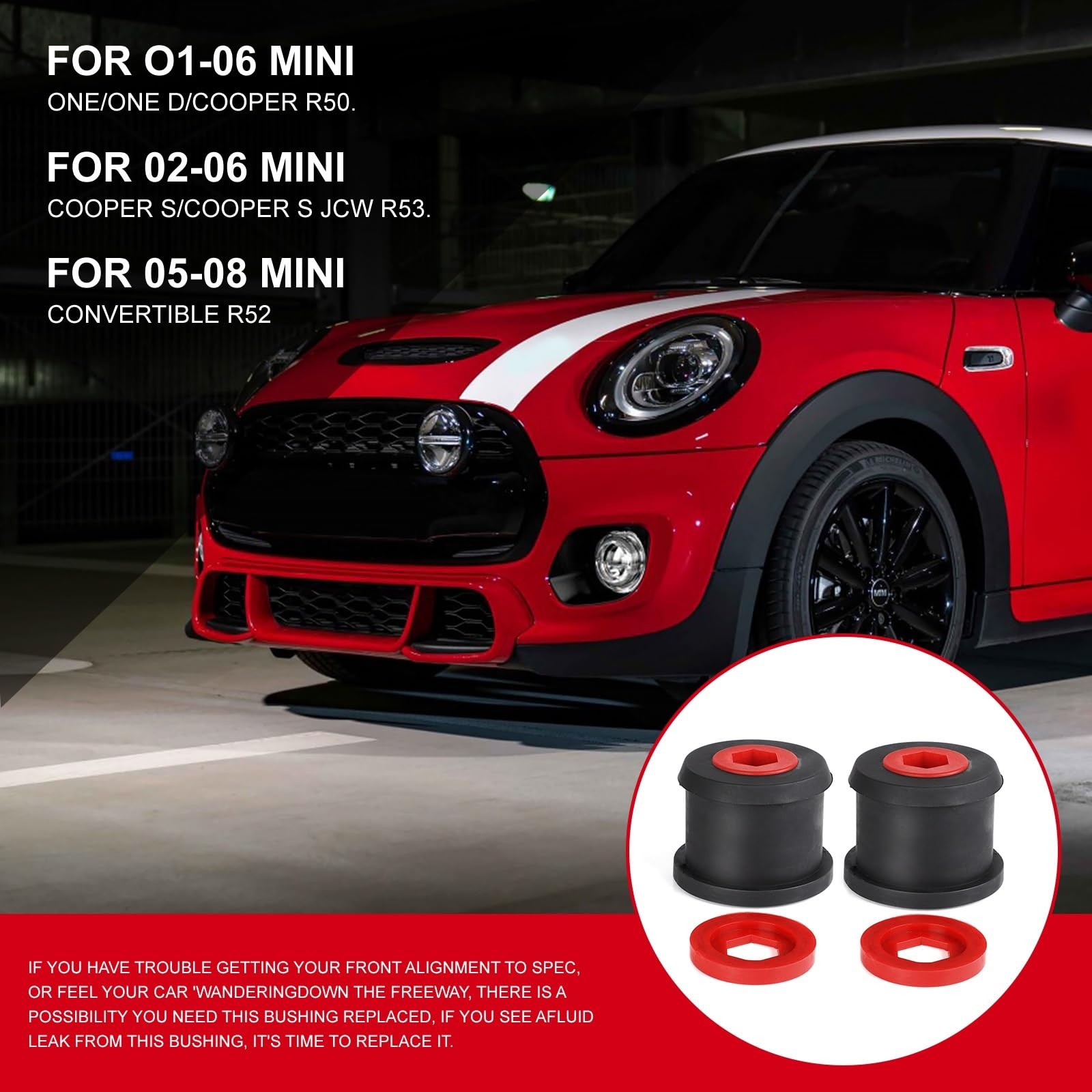 Tuleja 2 sztuk przedni wahacz samochodowy tylna tuleja pasuje do Mini Cooper R50 R52 R53 R55 R56 R57 R58 R59 tuleja zawieszenia akcesoria samochodowe
