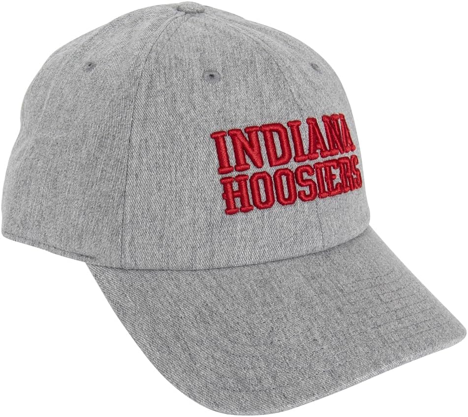 Desert Cactus Indiana University Baseball Hat Hoosiers Bloomington Brimmed Embroidered Hats Cap Adjustable Cloth Strap Adult (Style O1) Gray