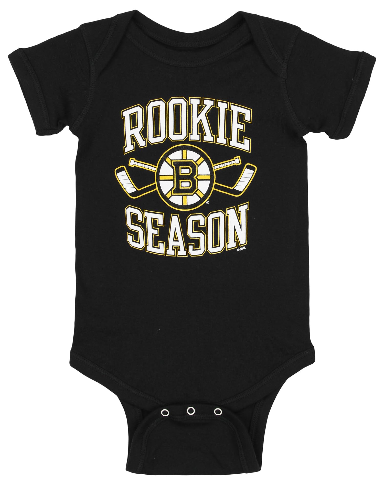 Outerstuff NHL Boston Bruins Infant Short Sleeve Rookie Season Creeper Bodysuit, 6-9M Black