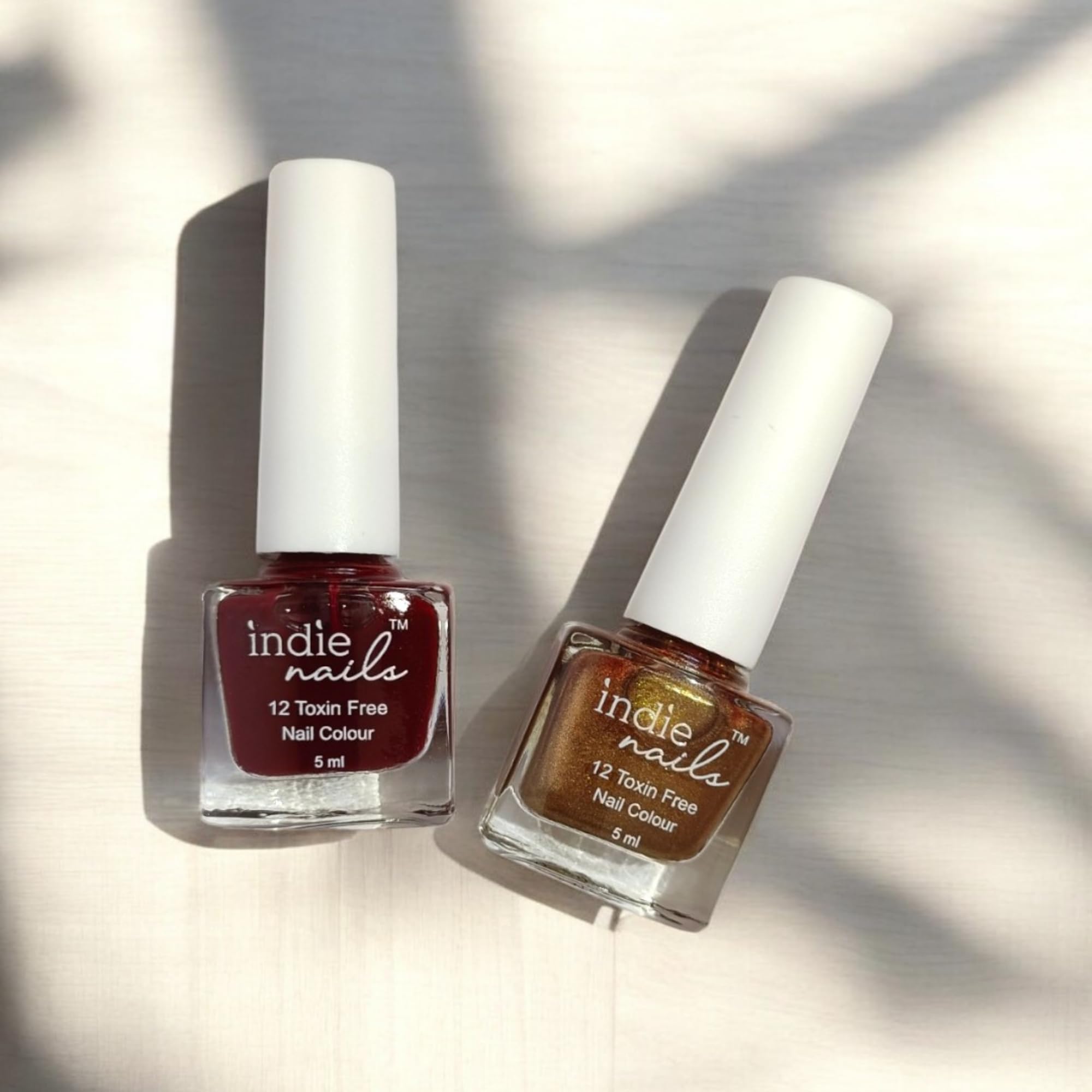 Nail Polish, 12-Free Formula, Quick Dry, Long-Lasting, Chip Resistant, High Glossy Shine, Vegan, Made in India, Nail Paint For Women 5ml (Golden Cherry, Pack of 2)-picture-40