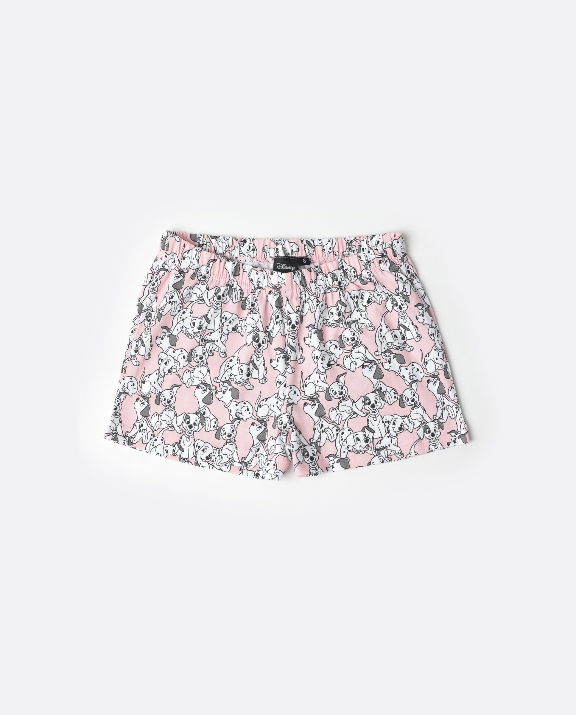 Disney Pijama niña Verano algodón - Pijama sin Mangas Dalmatians para niña – pantalón Corto con Cinturilla elástica Estampado – Tejido Suave al Tacto, Gris Jaspe - Talla 8 años